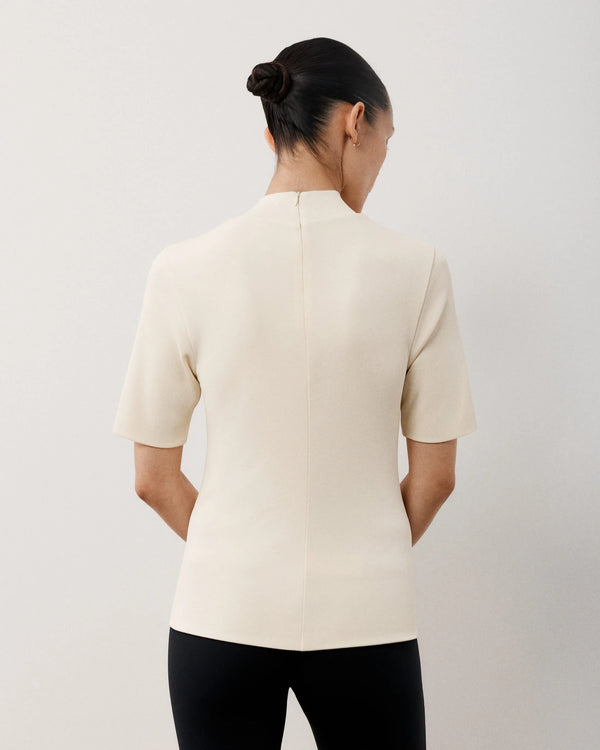 Double Layer High Neck Top in Viscose