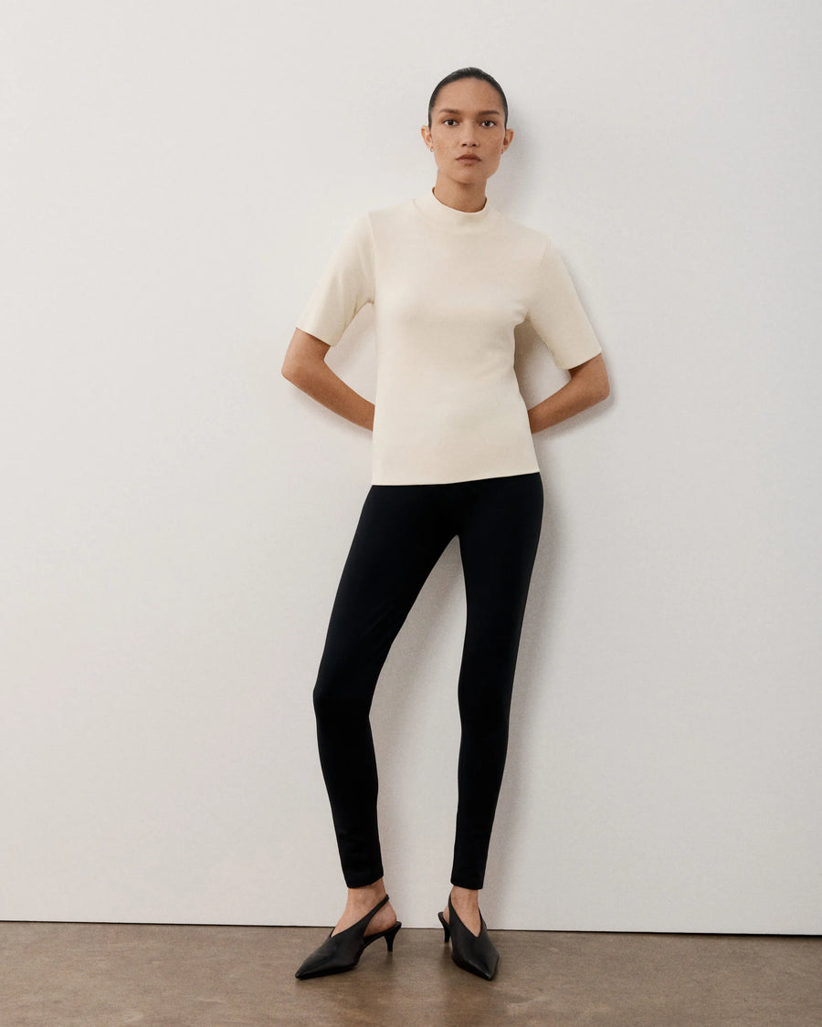 Double Layer High Neck Top in Viscose