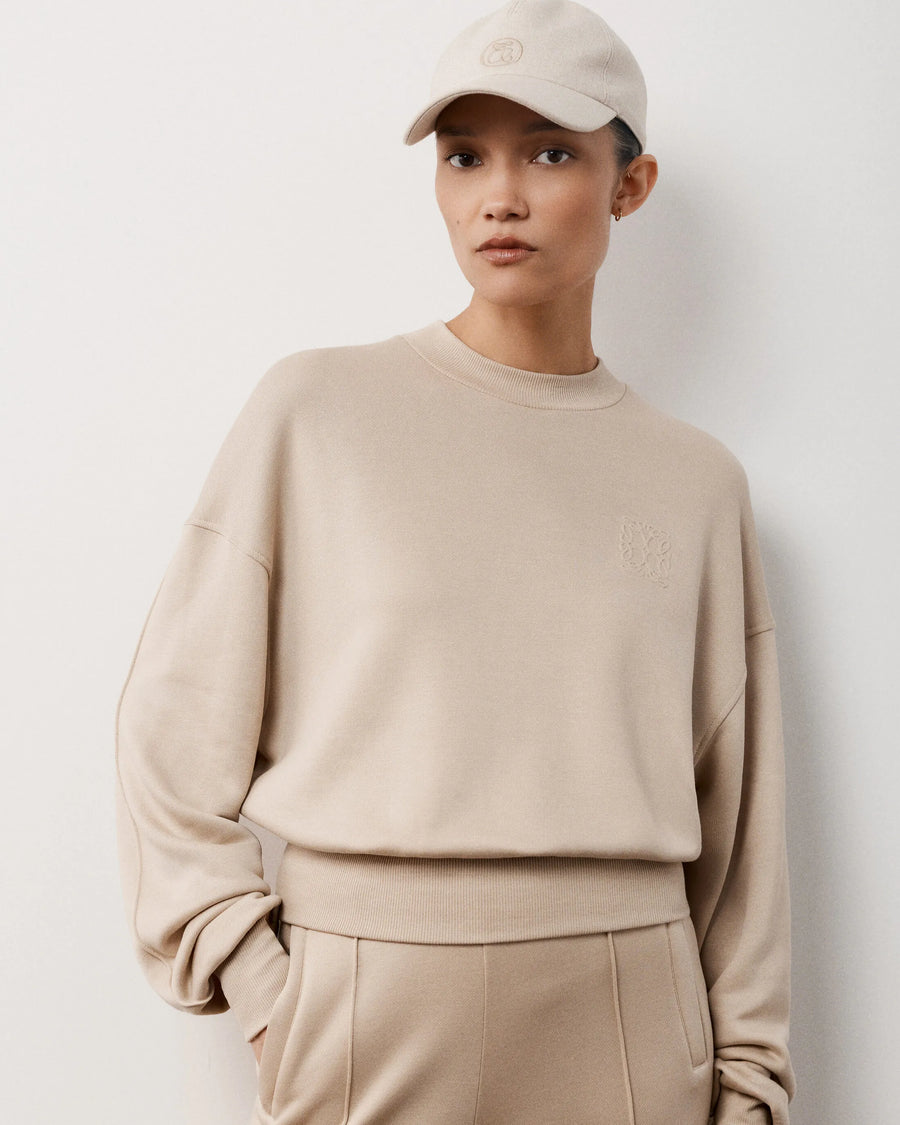 Sweatshirt With Debossing in Lyocell
