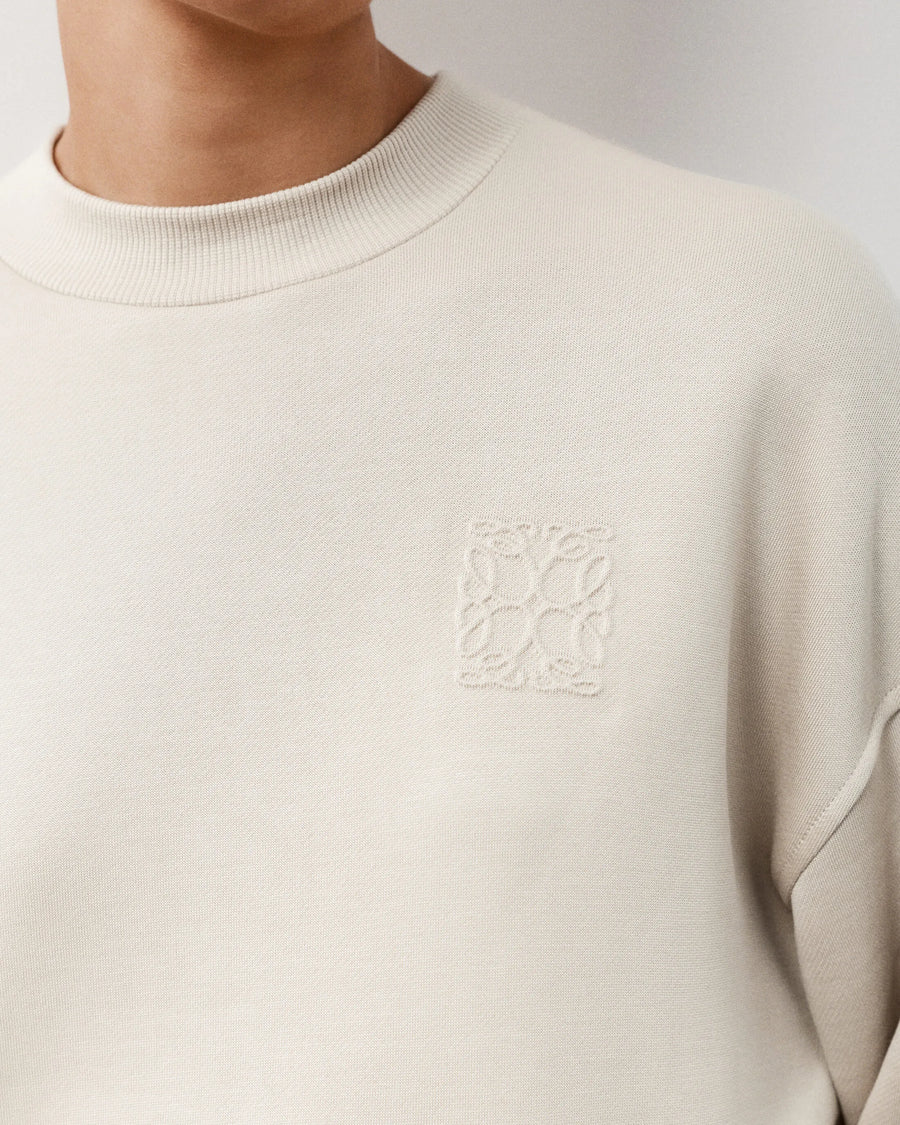 Sweatshirt With Debossing in Lyocell