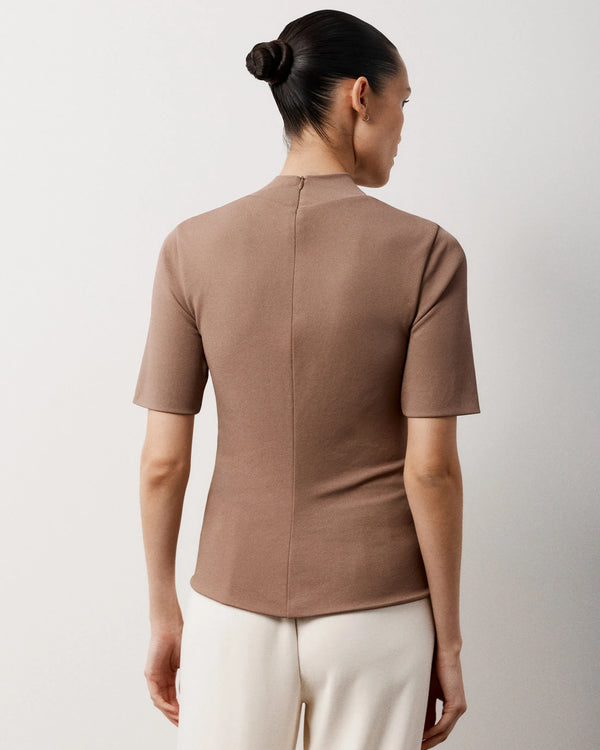 Double Layer High Neck Top in Viscose