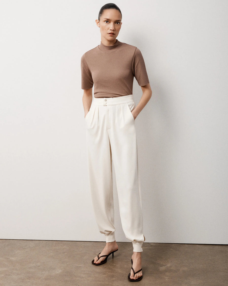 Double Layer High Neck Top in Viscose