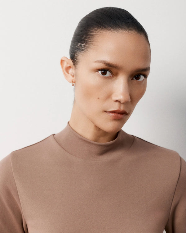 Double Layer High Neck Top in Viscose