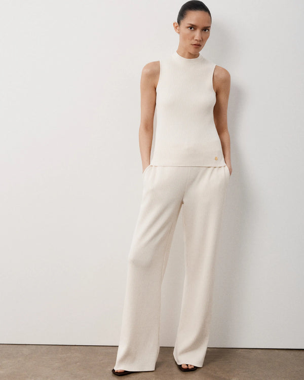 Ribbed Vest in Cotton Cashmere