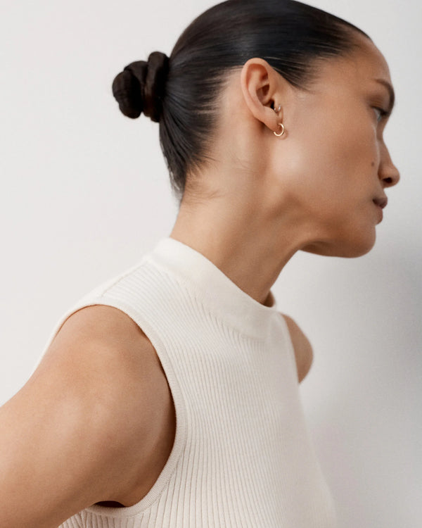Ribbed Vest in Cotton Cashmere