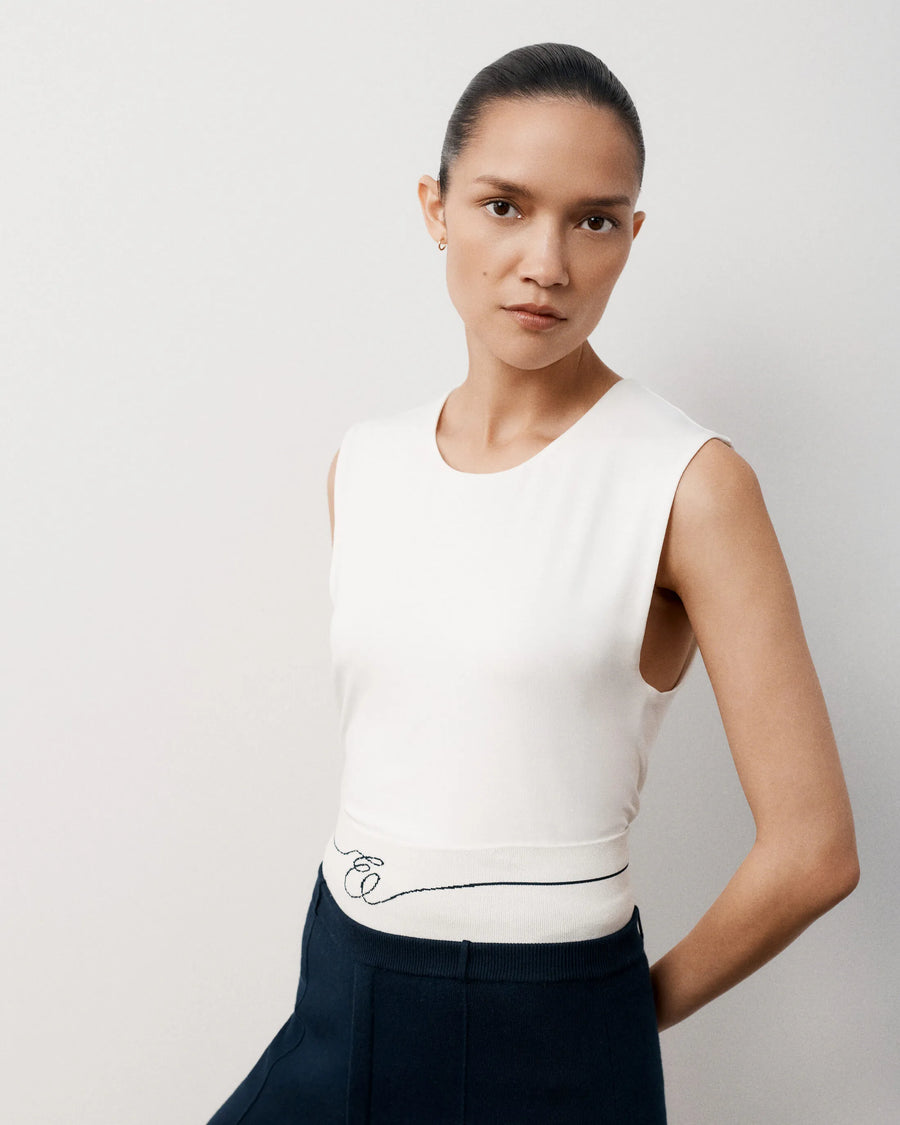 Double-Layer Vest in Lyocell