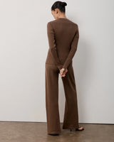 Ribbed Zip Through Cardigan in Cotton Cashmere
