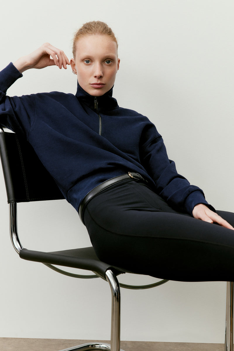Quarter-Zip Funnel-Neck Sweatshirt