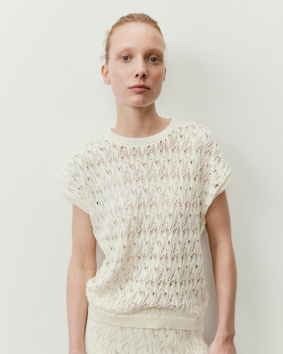 Open Knit Short Sleeve Top