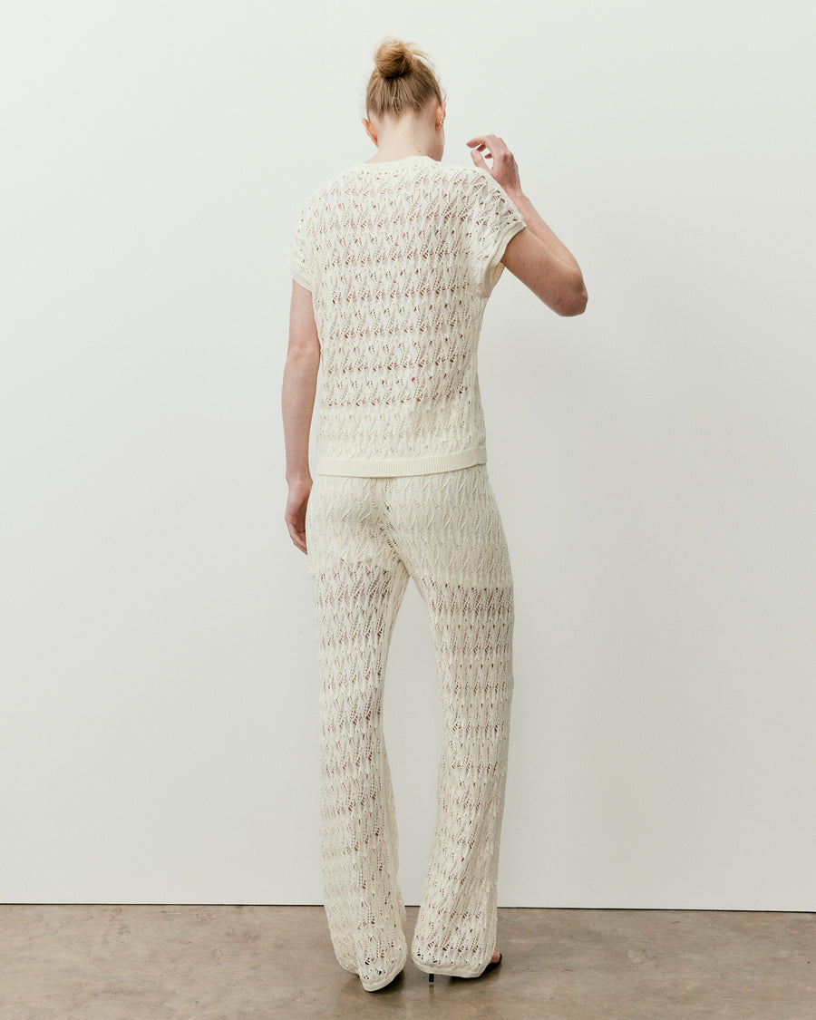Open Knit Short Sleeve Top