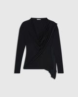 Draped Scarf Jersey Top
