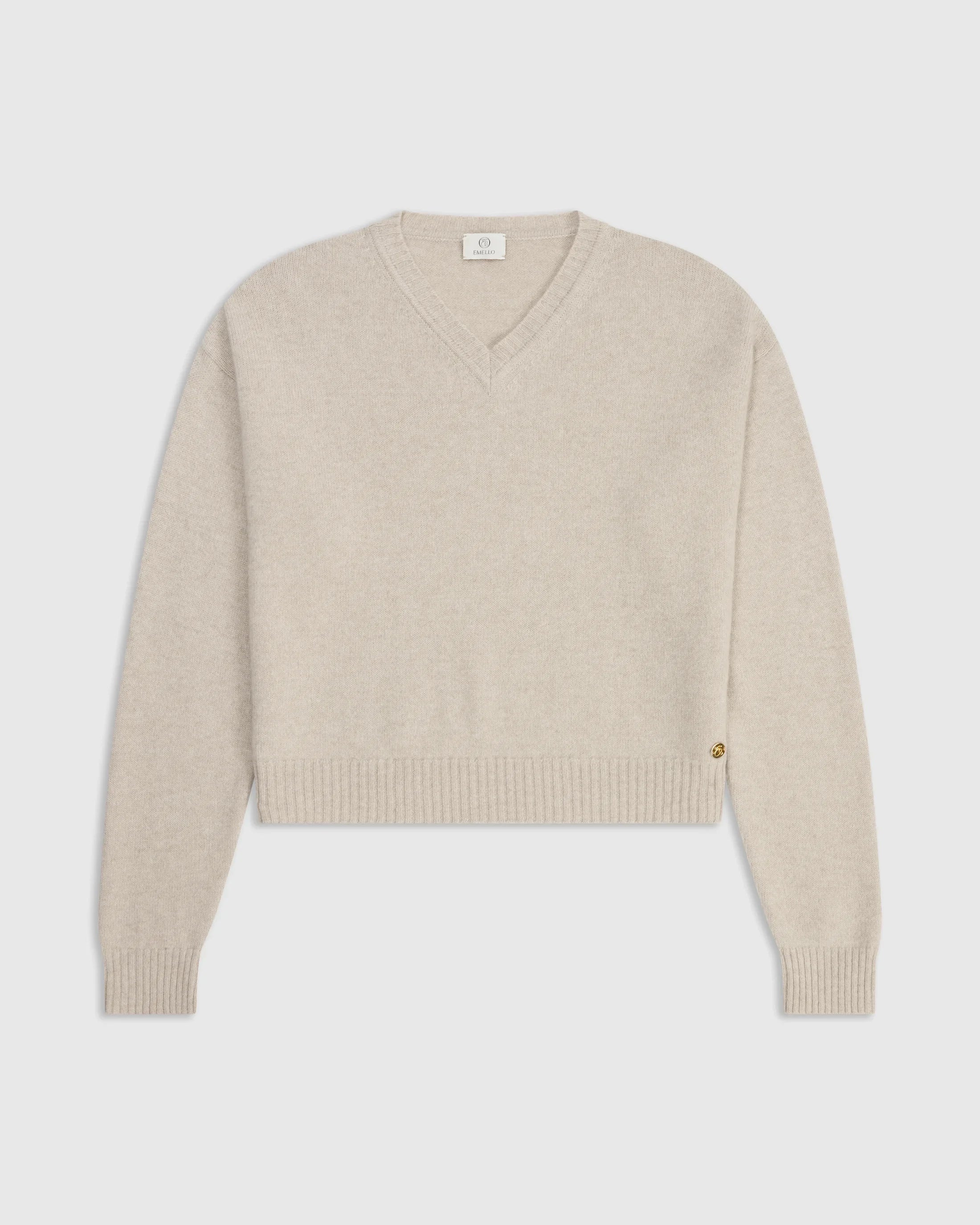 V Neck Sweater in Merino Wool Cashmere