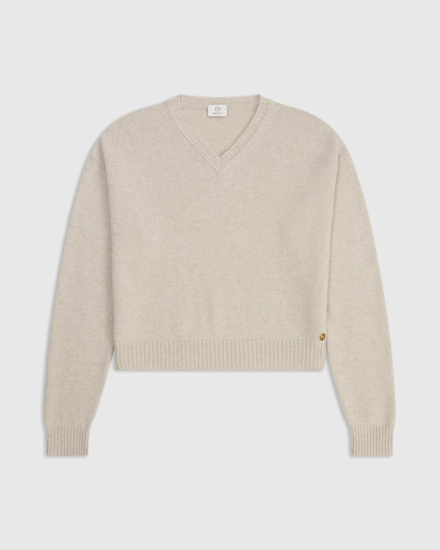 V Neck Sweater in Merino Wool Cashmere