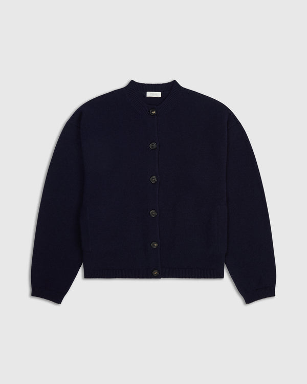 Ribbed Merino Bomber Cardigan