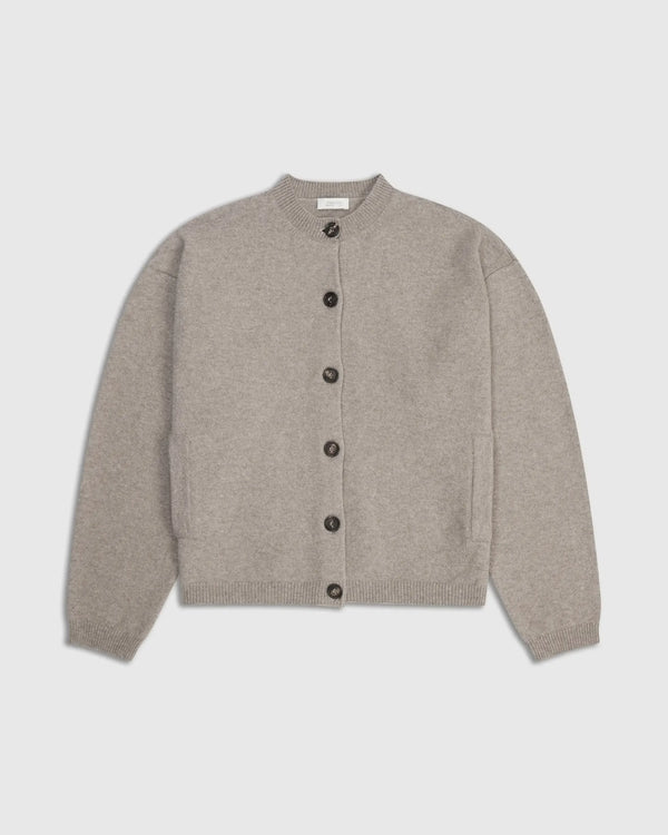 Ribbed Merino Bomber Cardigan