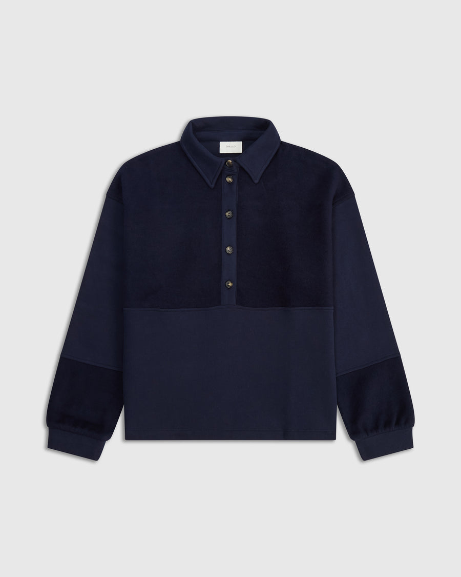 Panelled Polo Sweatshirt