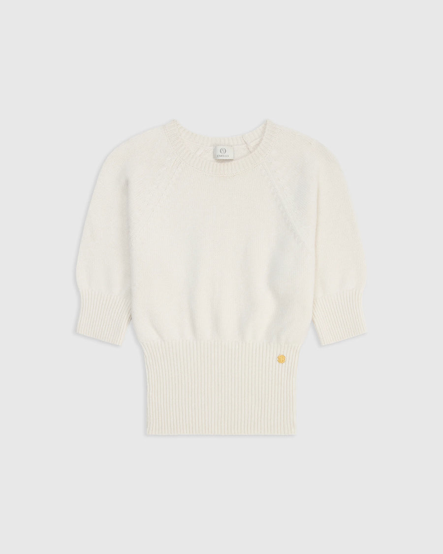 Puff Sleeve Sweater in Merino Wool Cashmere