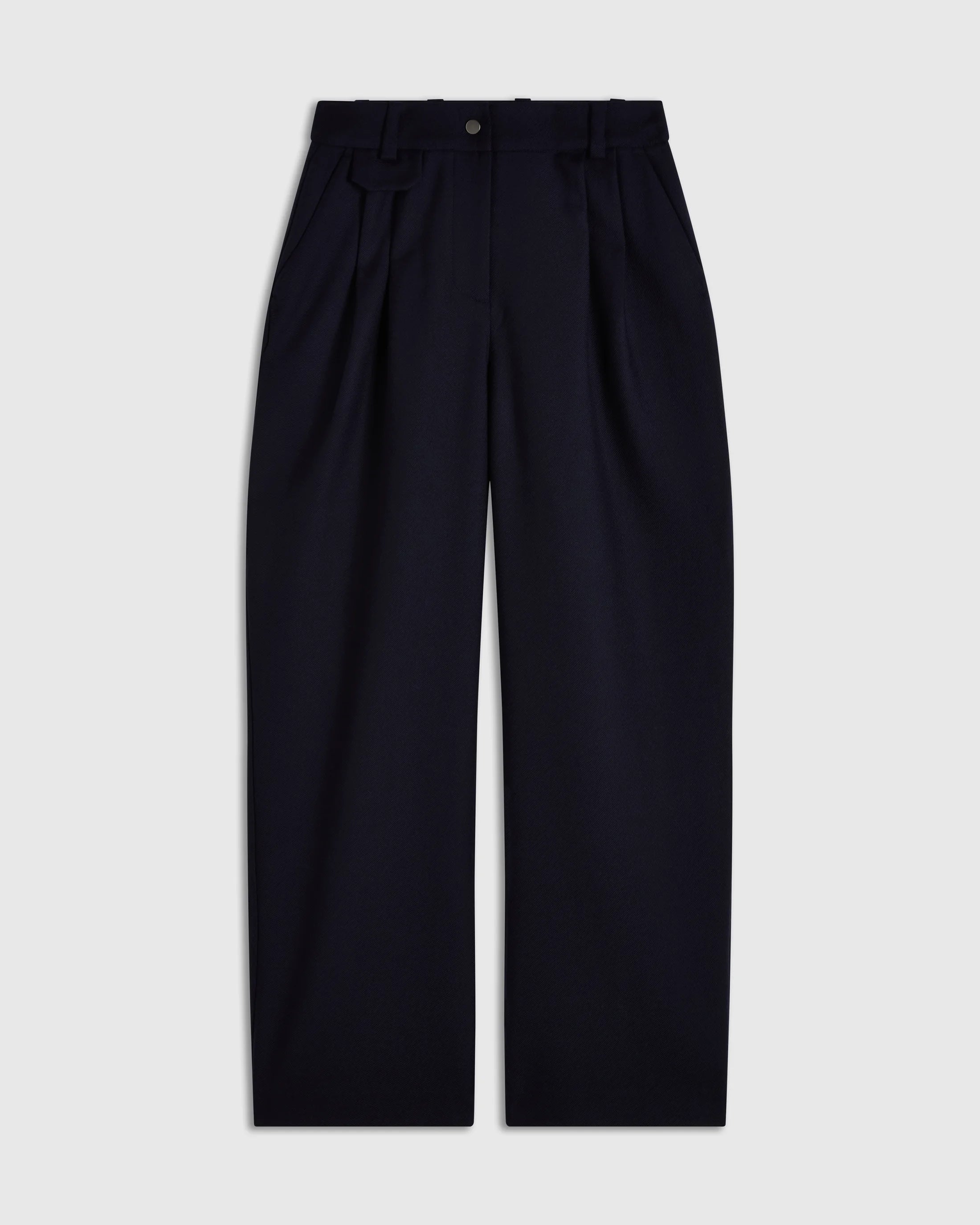 Pleated Wool Twill Trousers