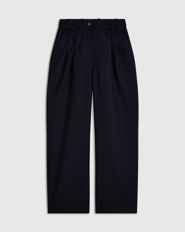 Pleated Wool Twill Trousers