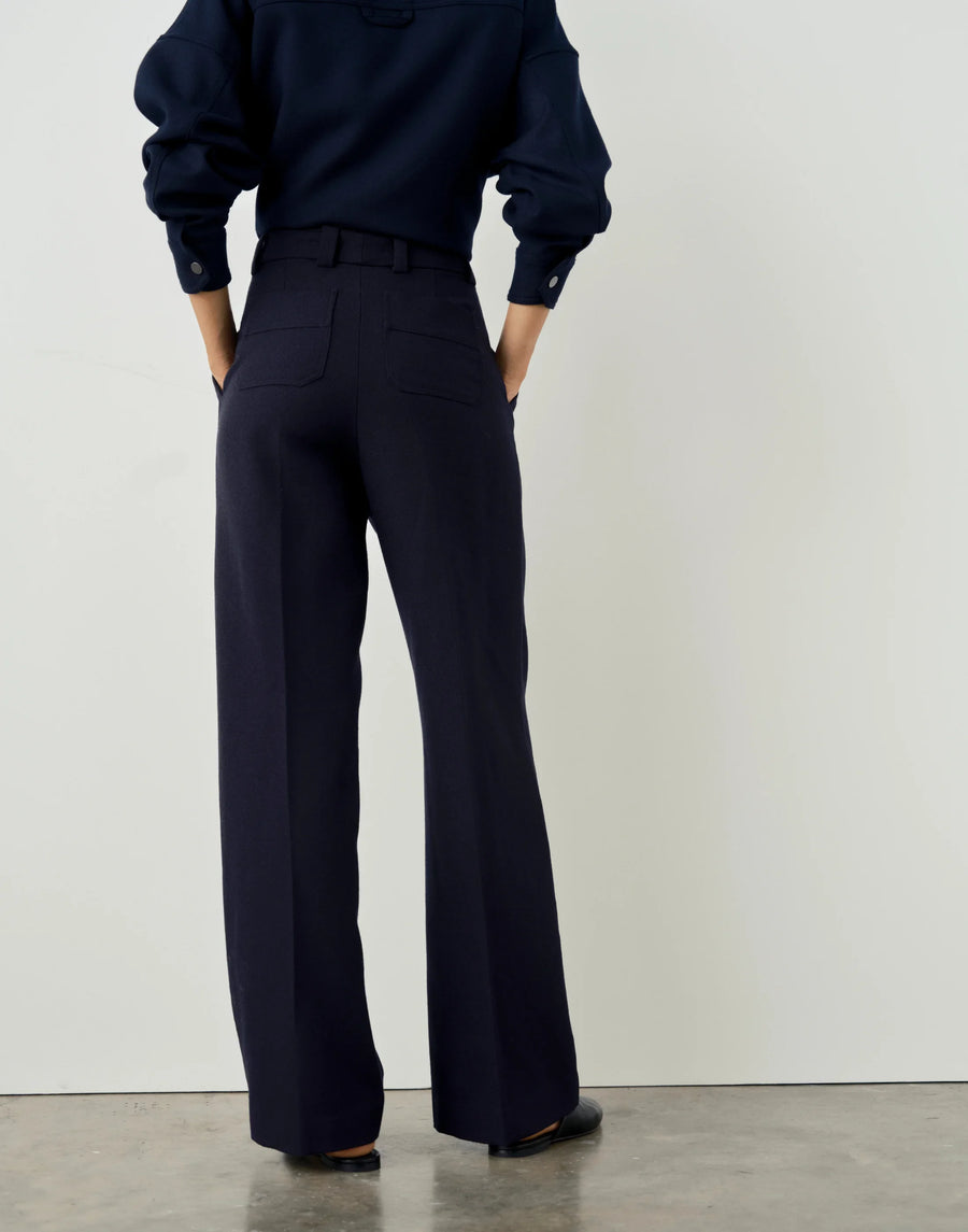 Pleated Wool Twill Trousers