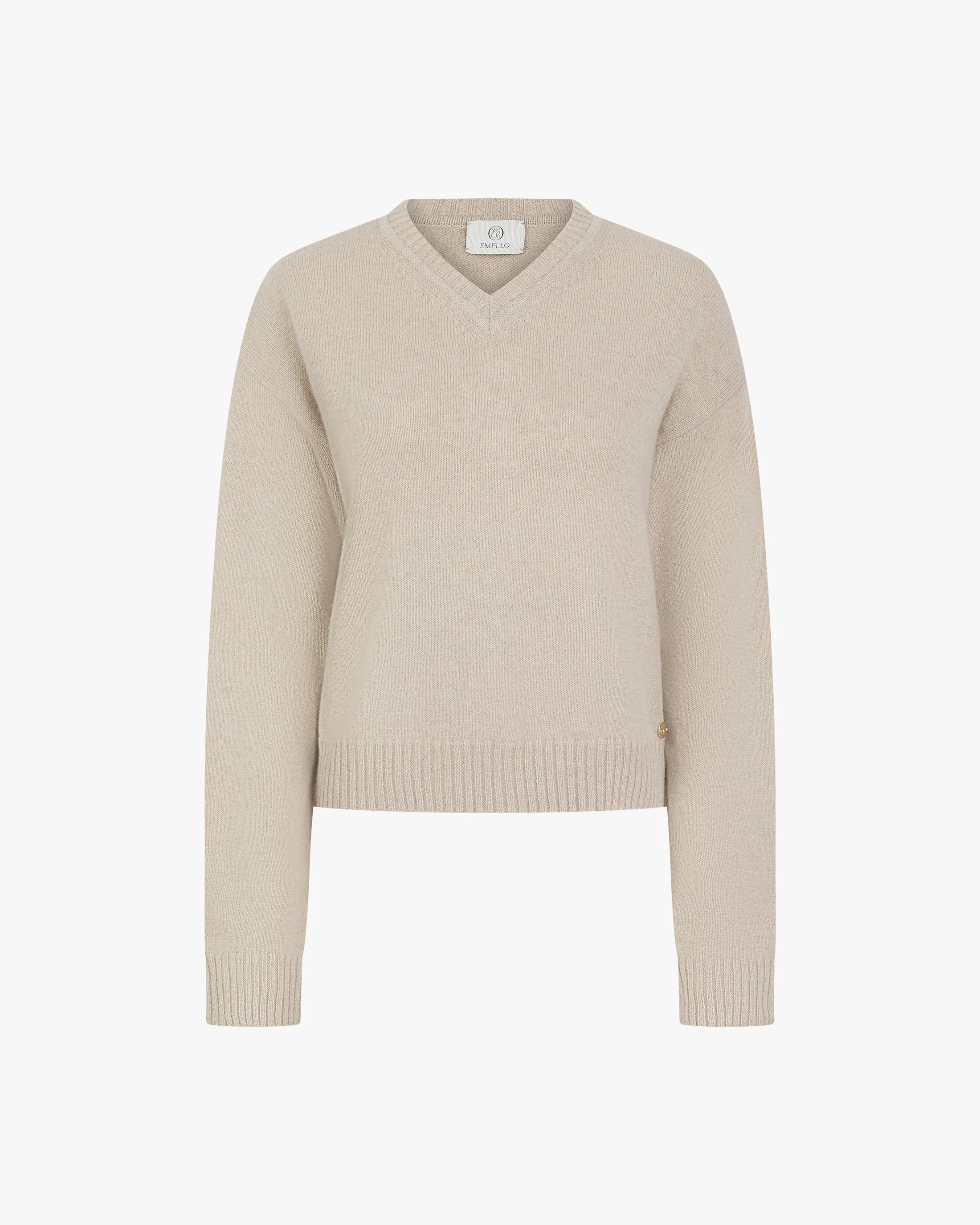 V Neck Sweater in Merino Wool Cashmere
