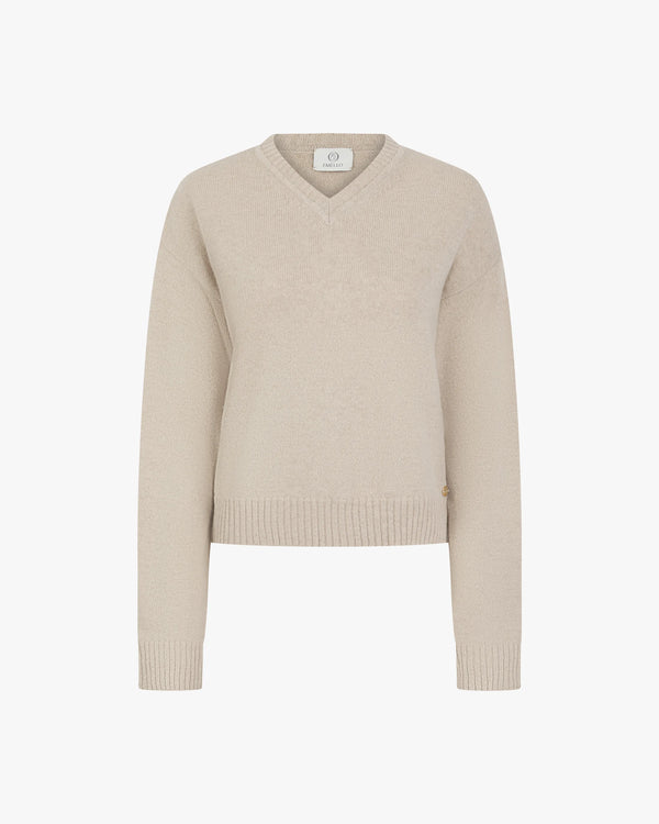 V Neck Sweater in Merino Wool Cashmere