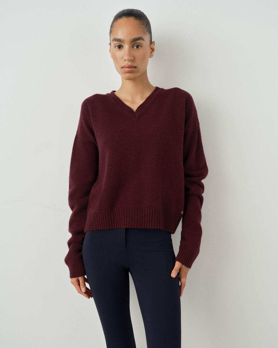 V Neck Sweater in Merino Wool Cashmere