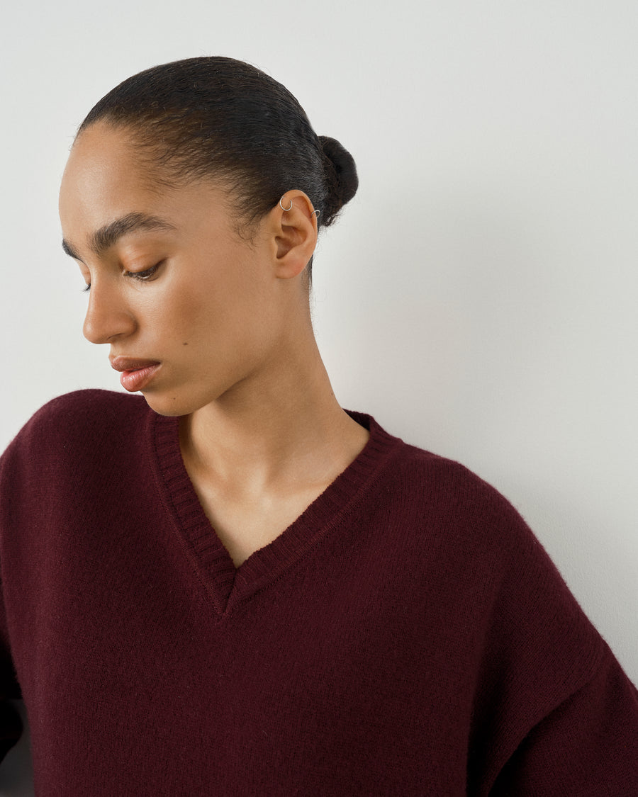 V Neck Sweater in Merino Wool Cashmere
