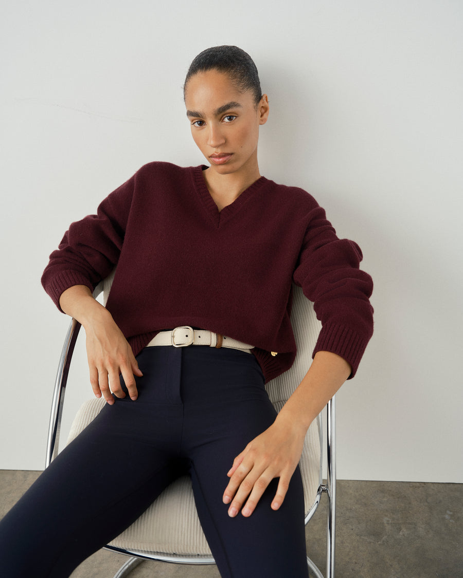 V Neck Sweater in Merino Wool Cashmere