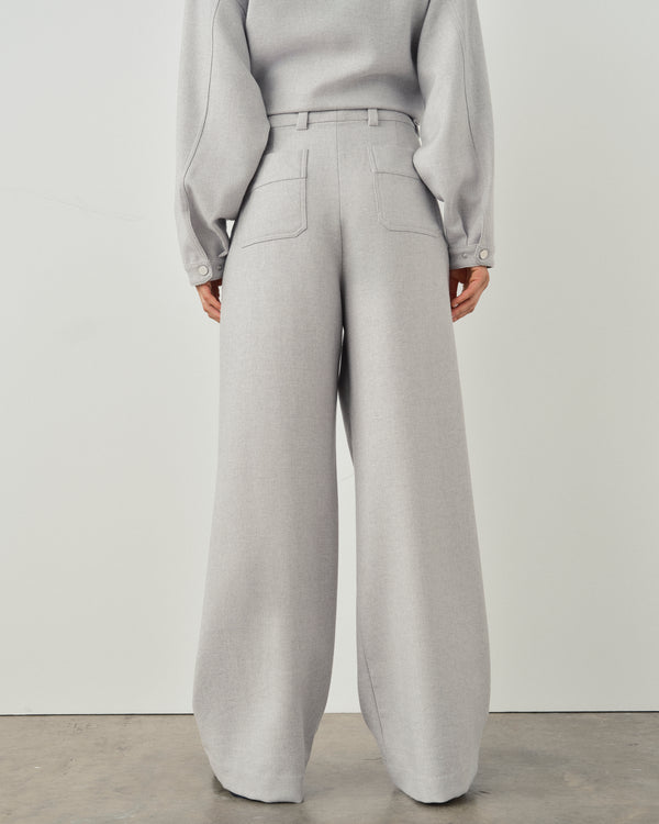 Pleated Wool Twill Trousers
