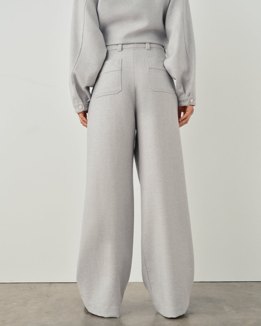 Pleated Wool Twill Trousers