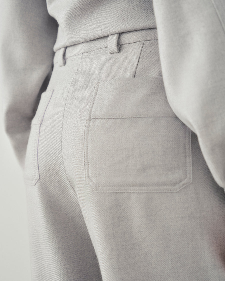 Pleated Wool Twill Trousers