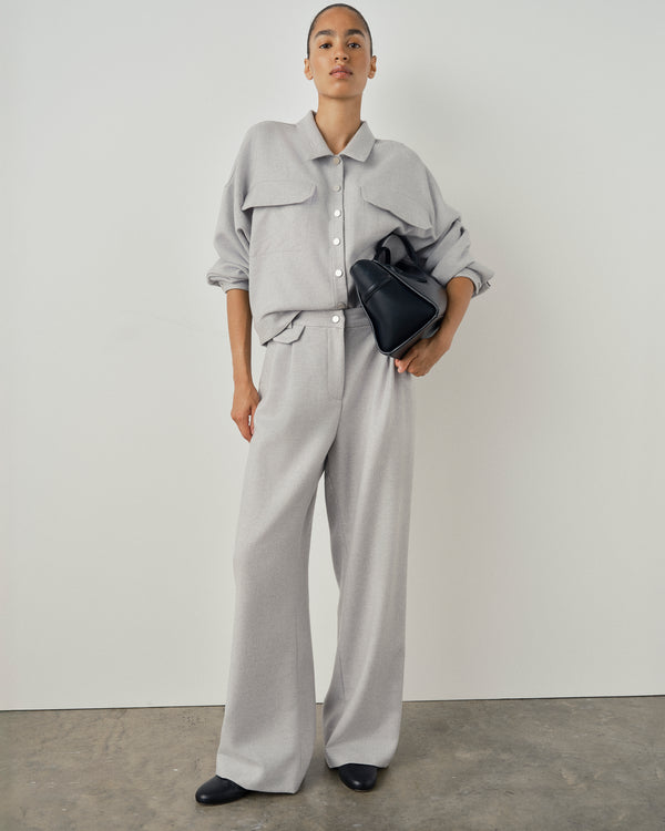 Pleated Wool Twill Trousers
