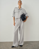 Pleated Wool Twill Trousers