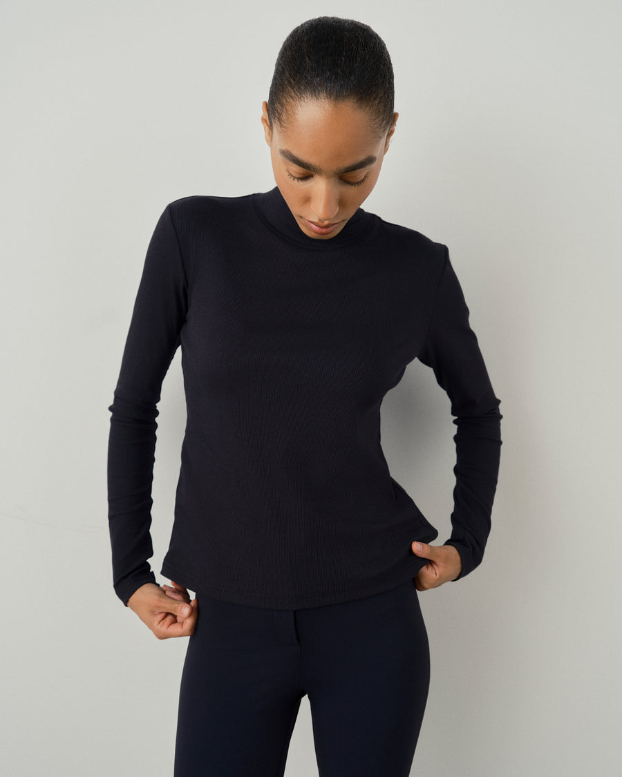 Ribbed Turtleneck Top
