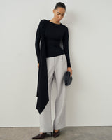 Draped Scarf Jersey Top