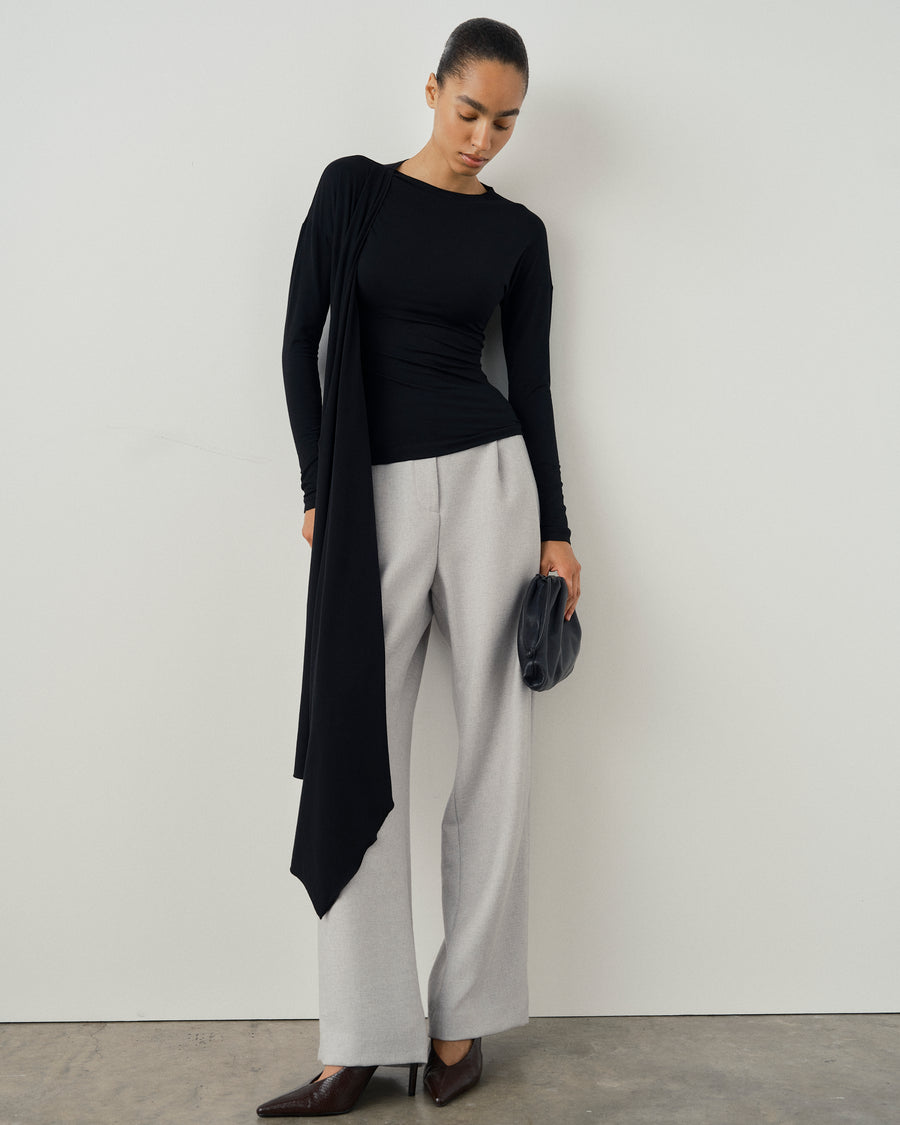 Draped Scarf Jersey Top