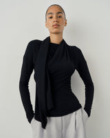 Draped Scarf Jersey Top