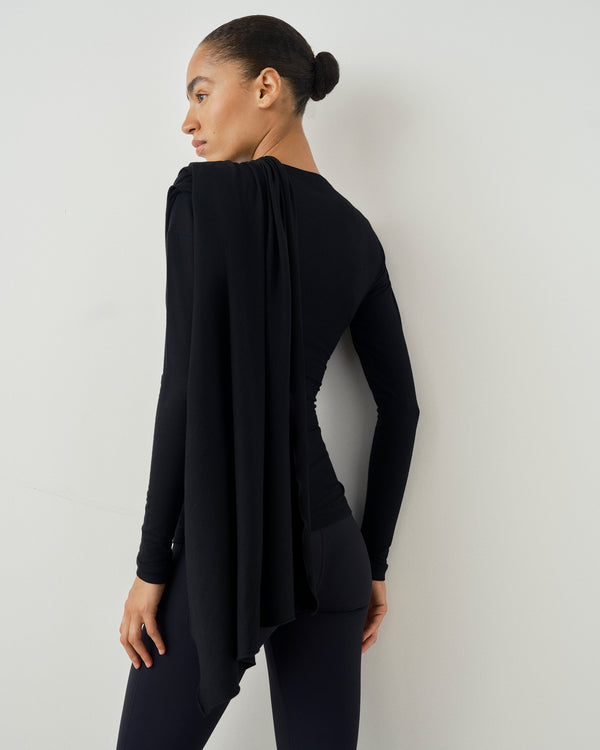 Draped Scarf Jersey Top