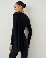 Draped Scarf Jersey Top