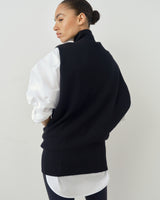 High Neck Ribbed Sweater Vest