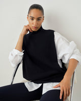 High Neck Ribbed Sweater Vest