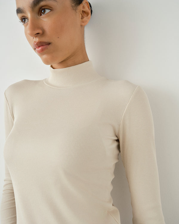Ribbed Turtleneck Top