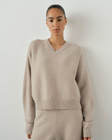 V Neck Sweater in Merino Wool Cashmere
