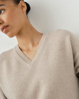 V Neck Sweater in Merino Wool Cashmere