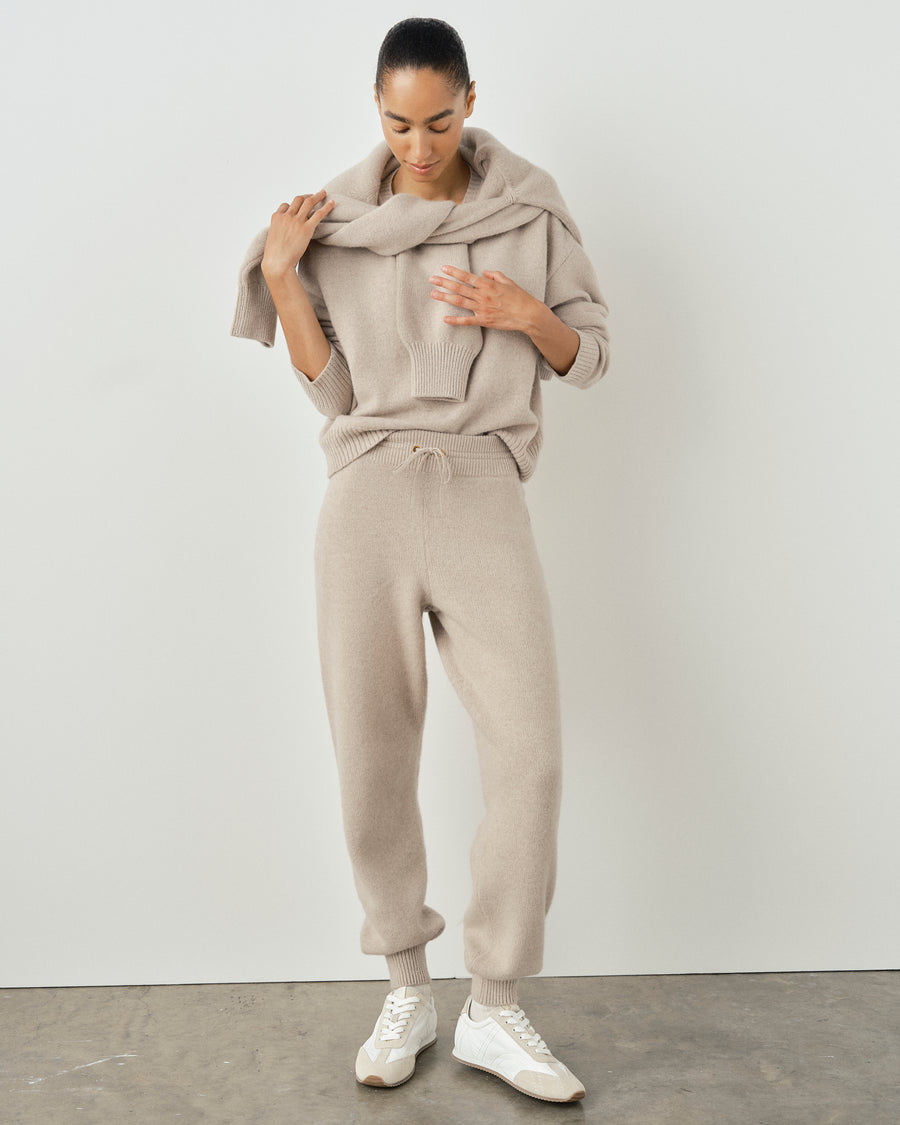 Cuffed Knit Trouser in Merino Wool Cashmere