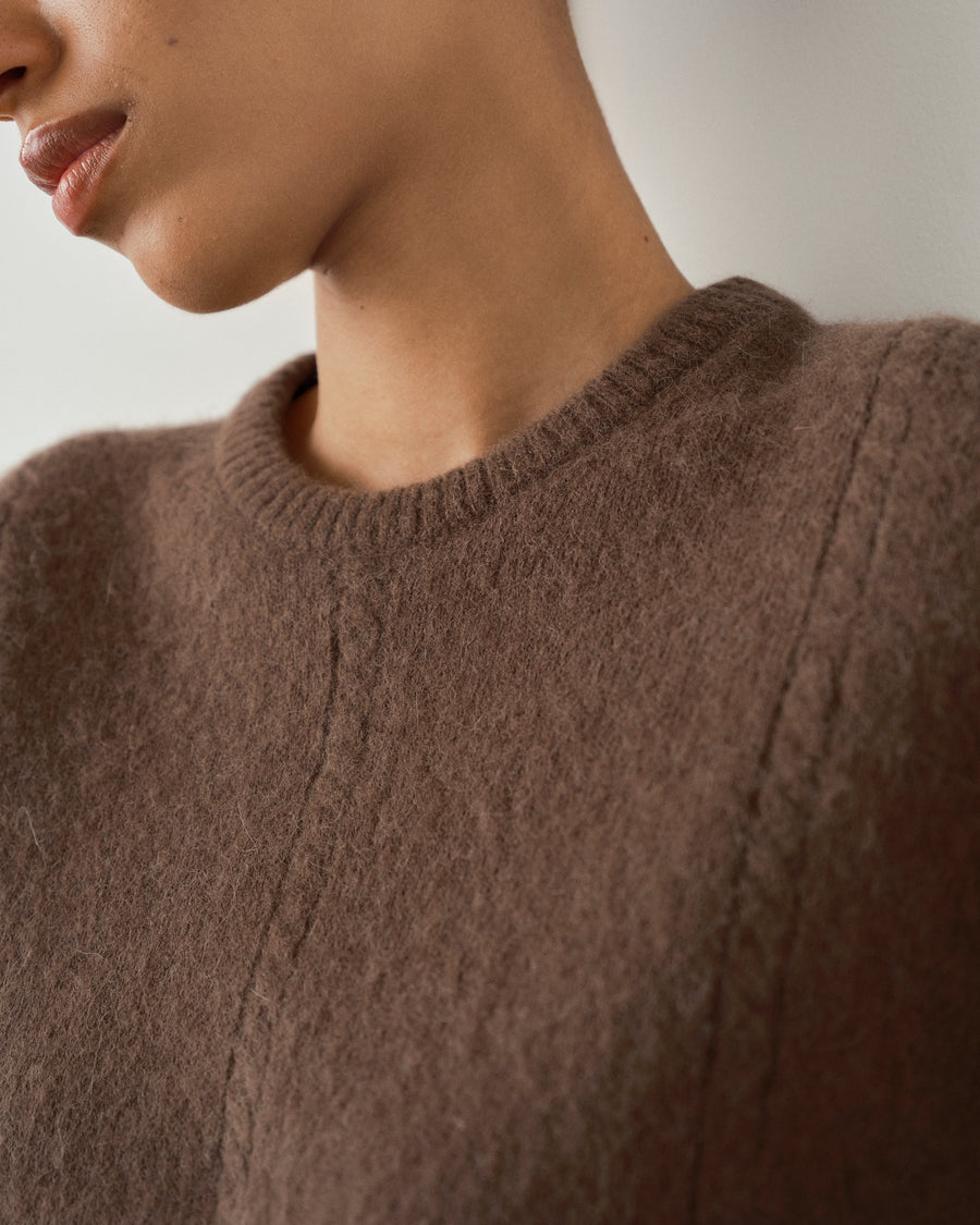 Brushed Alpaca Crew Neck Sweater