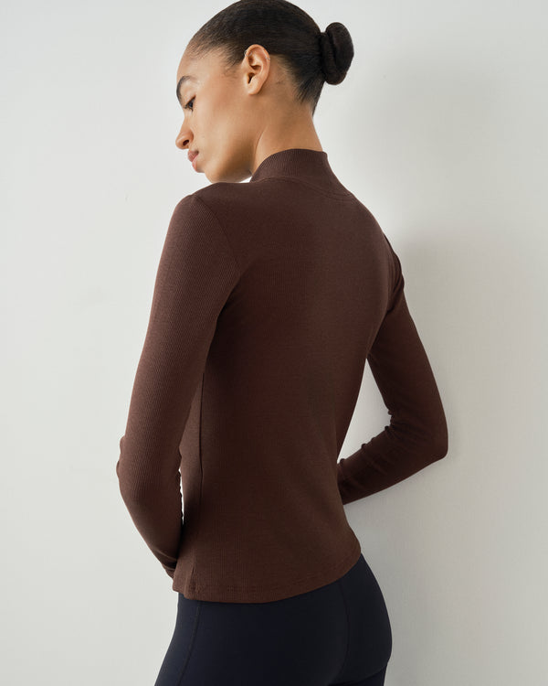Ribbed Turtleneck Top