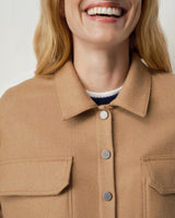 Cropped Camel Hair Herringbone Overshirt