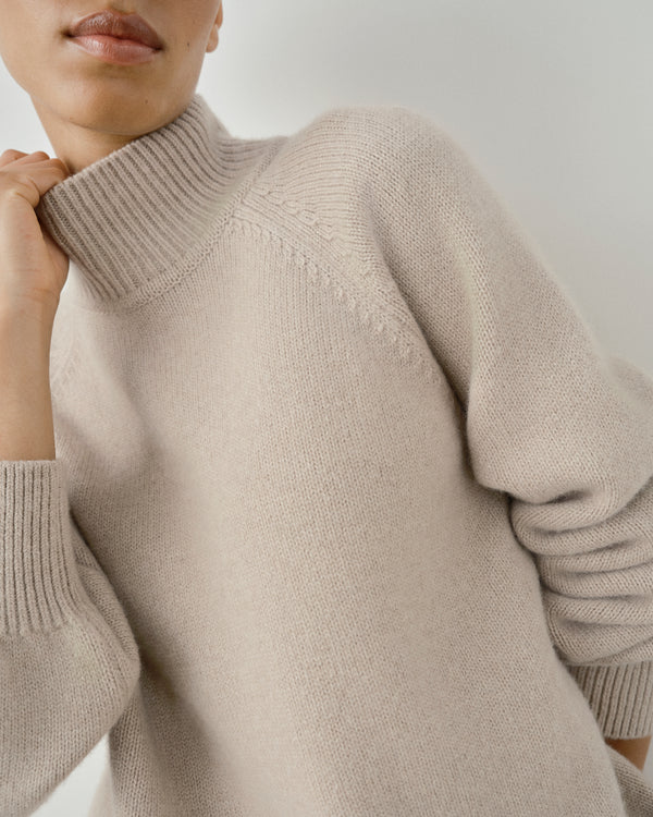 High Neck Sweater in Merino Wool Cashmere